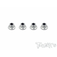 T-WORK's Nickel Plated M3 Lock Nuts Silver (4pcs)